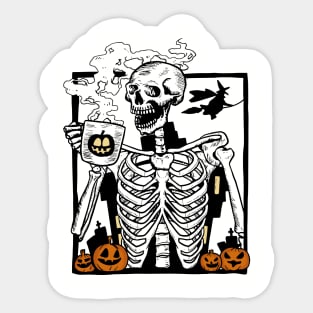 Skeleton Coffee Sticker